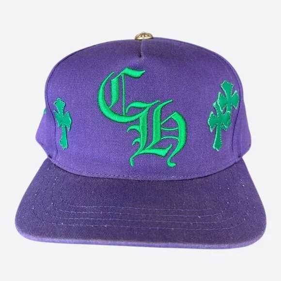 Chrome Hearts Purple & Green Cross Patch Hat - Picture 1 of 8